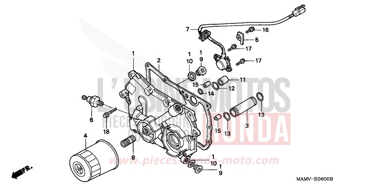 COUVERCLE BOITE VITESSES de Gold Wing Aspencade CANDY SPECTRA RED (R176) de 1997